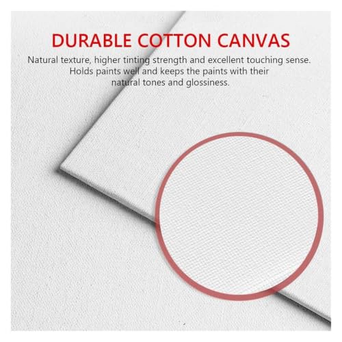 Lienzo imprimado en blanco de 15x15cm con textura absorbente para óleo y acrílico pack de 6 unidades 4