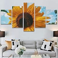SIGNWIN 5 Panel Canvas Wall Art Yellow Fields for Home Decorations Ready to Hang - 60