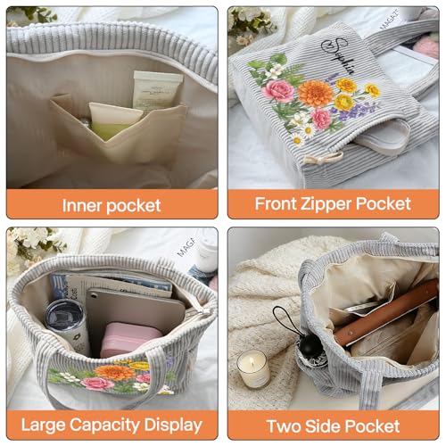 Bolso tote personalizado grande con cremallera para mujer miniatura 6