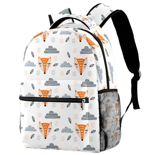 Sac de voyage décontracté grande capacité motif nuage et renard multicolore