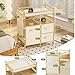 Amazer Baby Changing Table, Bamboo Diaper Changing Station with 3 Removable Storage Drawers, Baby Dresser Table with Flat Top, Large Storage Nursery Organizer Shelves with Pad, Mesh Pocket