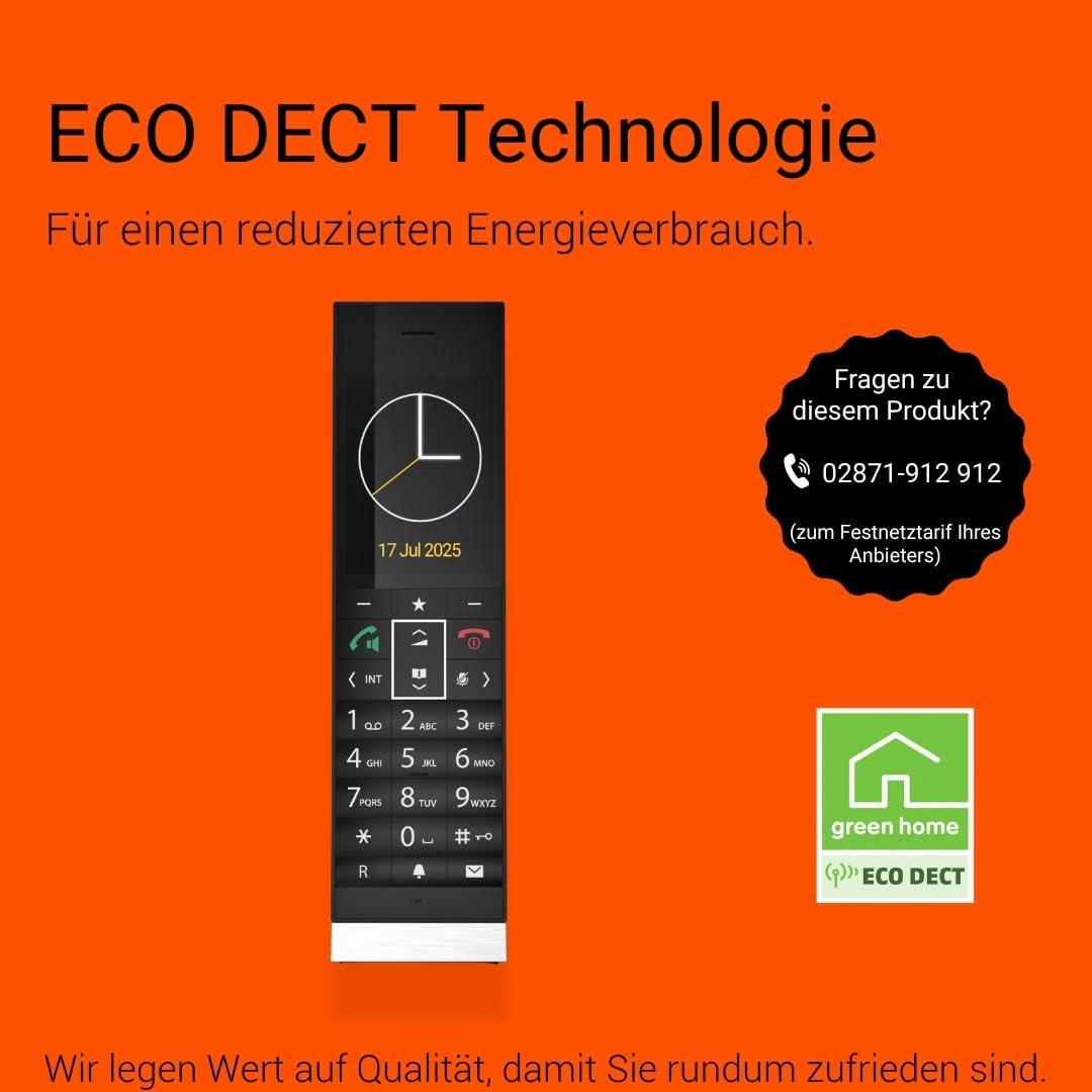 Gigaset Style 800HX – Telefon/Mobilteil/Handset mit Ladeschale für Router (Fritzbox,Speedport kompatibel)-HDVoice&CAT-iq 2.0–2,8" TFT-Farbdisplay–Elegantes Design–Schwarz[Deutsche Version][Ohne Basis]