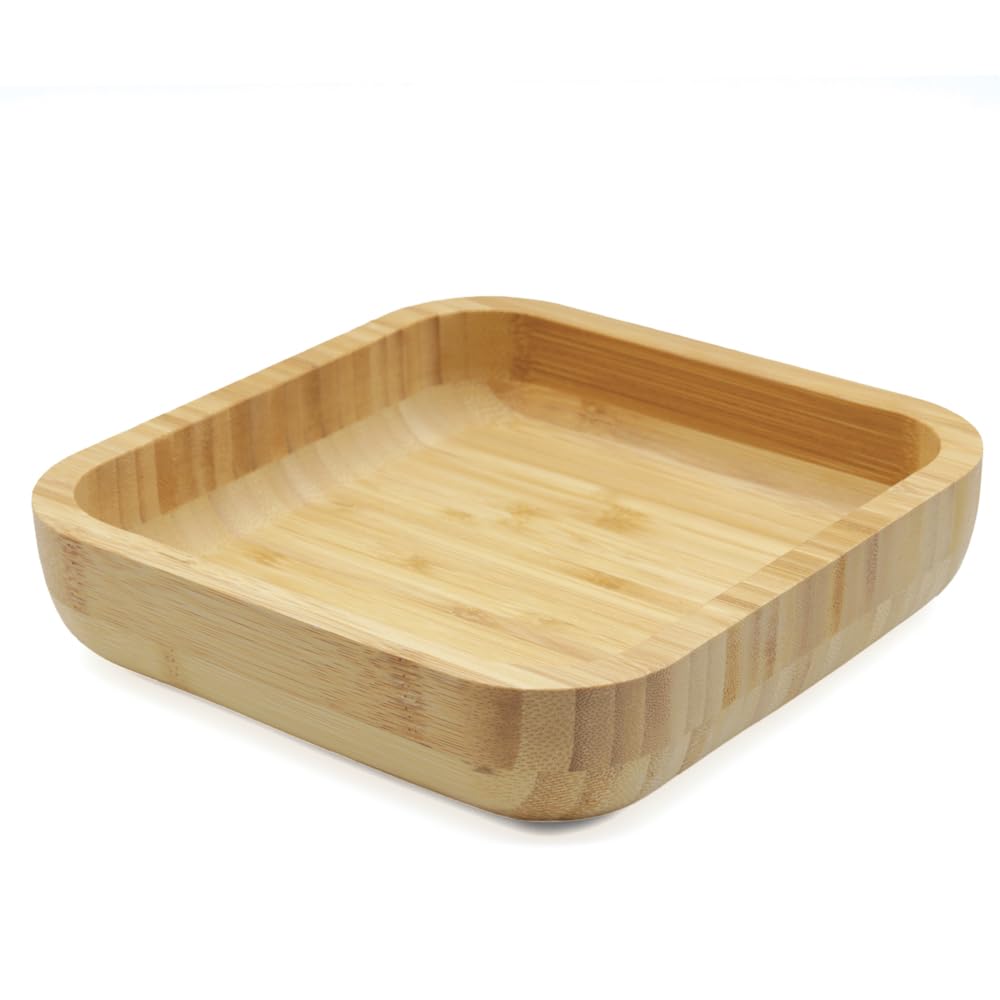 Firstnock Wooden Salad Bowl Square - Natural Elegance Rustic and Unique Durable, Eco-friendly Kitchenware (Square Bowl 7 Inch)