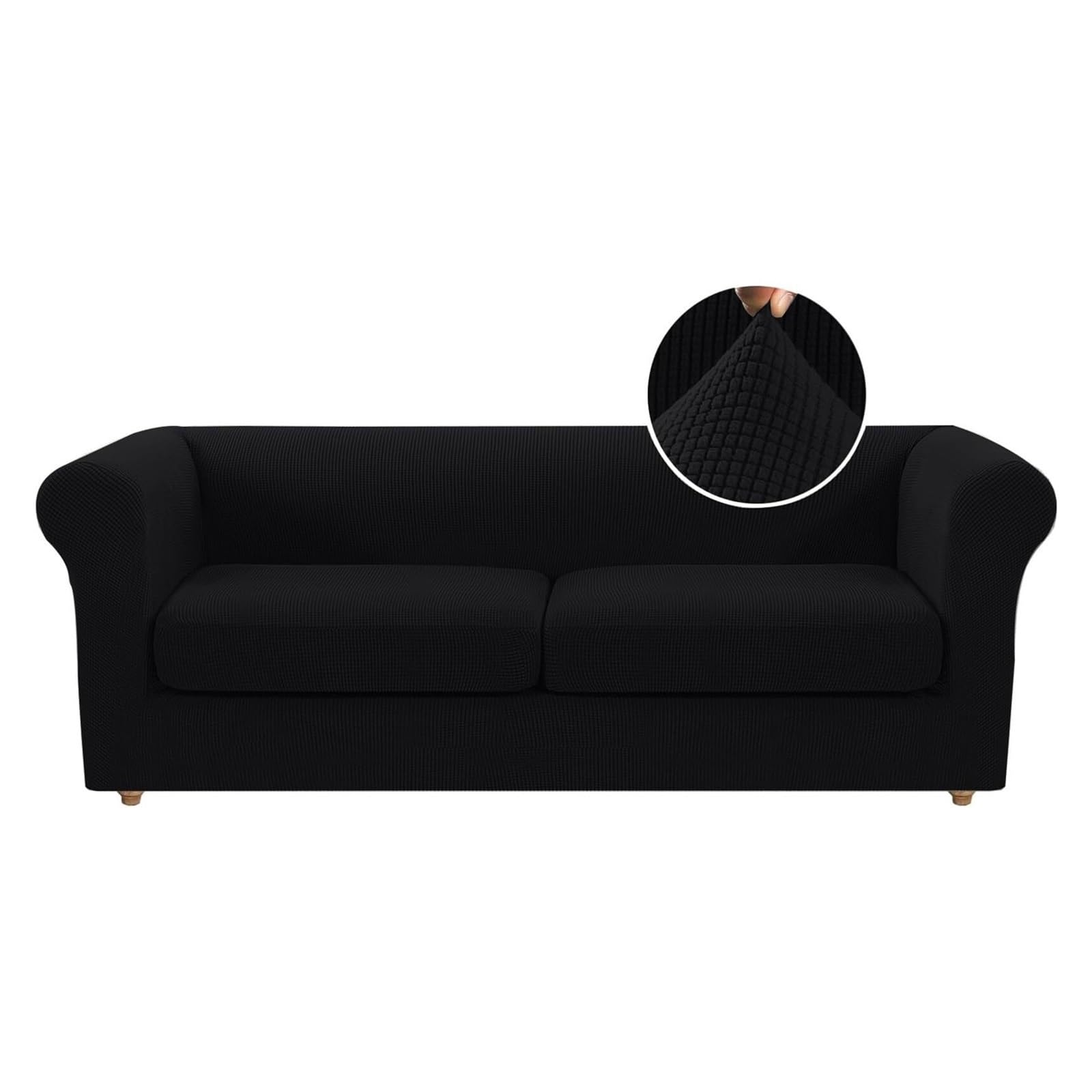 BUAOGDVG Stretch Chesterfield Sofa Cover with Separate Cushion Covers for Living Room Furniture with Thicker Jacquard Fabric(H,Grande 2 Posti)