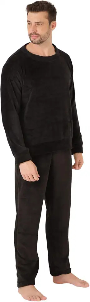 Pijama Masculino Longo Fleece Outono Inverno Quente e Macio – M ao G1