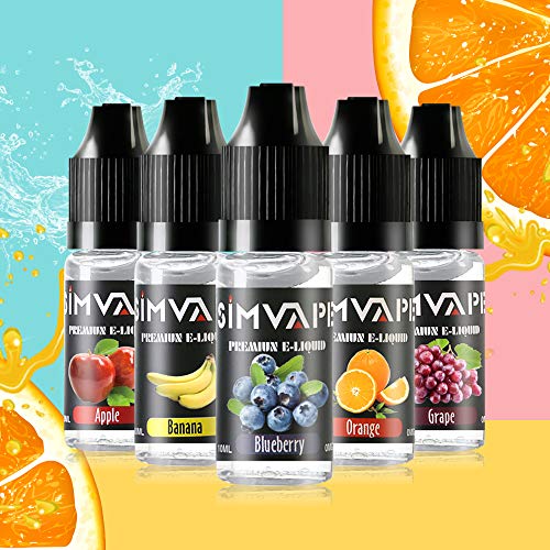 E-Liquid-5x10mlVape-Liquid-for-E-Cigarettes-Starter-KitVape-PenSmokSIMVAPE-Vape-Juice-70-VG30-PG-eliquidE-Juice-with-No-Nicotine-e-LiquidE-cig-LiquidAppleBananaBlueberryOrangeGrape