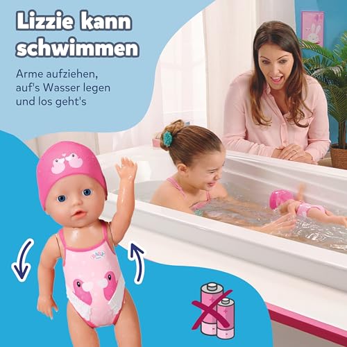 BABY born My First Swim Girl, Aufzieh-Badepuppe, wasserfest, funktioniert ohne Batterien, 30 cm große Puppe, 834060 Zapf Creation, Rosa – Bild 5