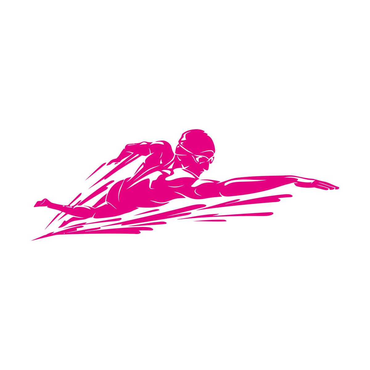 Swimming Pool Swimmer Water Sports School Wall Decals 51.8x145.7cm Multiple Size Options Extra Large Rosered
