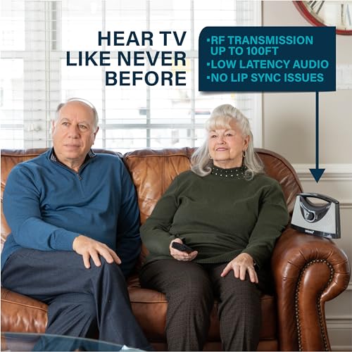 Image of SEREONIC PRO Portable Wireless TV Speakers for Smart TV Without The Blaring Volume, Ideal for Elderly and Hard of Hearing with Extra Earbuds and Power Adapter - 100ft Range (Classic)