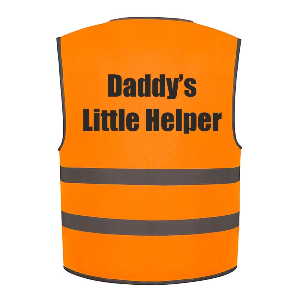 Brook Hi Vis Daddy's Little Helper Kids Hi Vis Vest Children's High Visibility Reflective Safety Waistcoat, Add child's name to the front, Personalised
