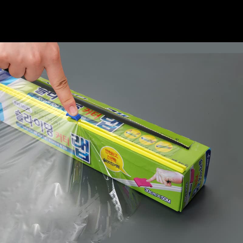 Paste Plastic Wrap Dispensers Two-Way Foil Film Cutter Food Cling Film Cutter Bothway Stretch Tite (21.6inch 3pcs)