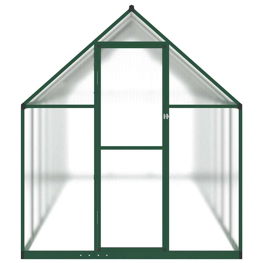 Aluminiowa szklarnia ogrodowa zielona 445 x 169 x 195 cm z panelami