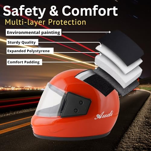 Image of Sage Square Audi Full Face Clear Visor Helmet | ISI Certified | High Standard Safety | Extra Comfort & Stylish