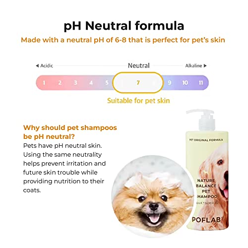 Poflab Nature Balance Pet Shampoo - Dog & Cat Moisturizing Shampoo With Aloe Vera Leaf, Mango Extract & Pink Needle Flower Extract - Ph Neutral Pet Cleansing Shampoo For Healthy & Lustrous Coat #TOP3