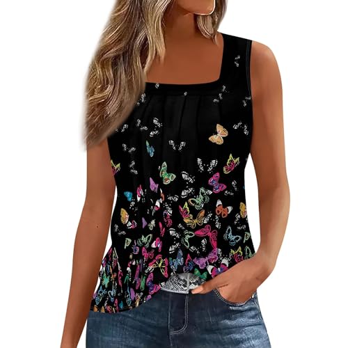 Spring Summer Plus Size Dressy Tank Tops for Women 2025 Womens Workout Floral Boho Beach Sleeveless Shirts Blouses