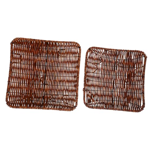 OFFSCH 2Pcs Hand Woven Snack Baskets Storage Baskets for Fruits and Snacks Versatile Design for Home Organization