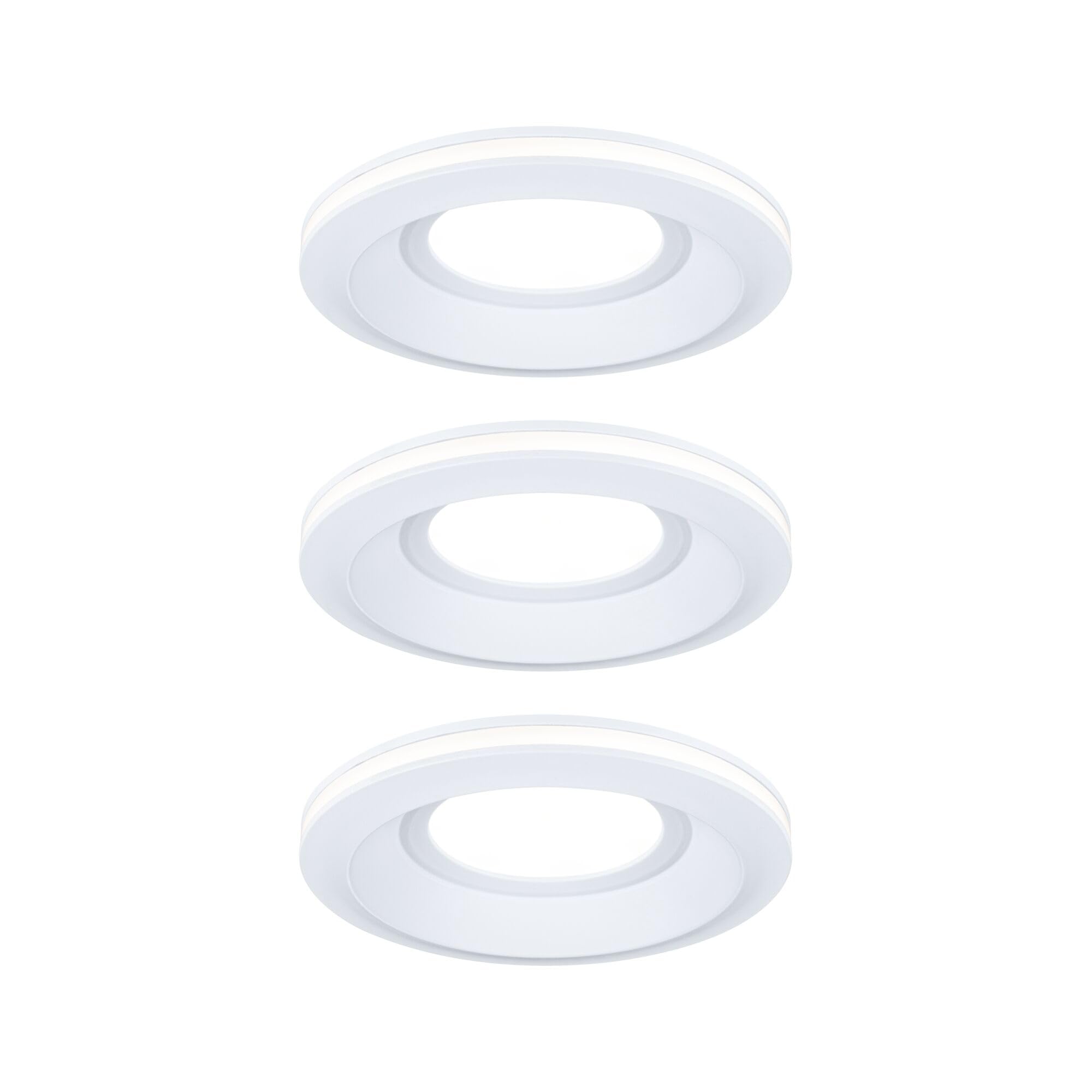 Paulmann 92248 LED Einbauleuchte Sormus IP65 rund 100mm 3x4,8/1,5W 560lm / 180lm 230V 3000K Weiß