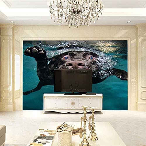 Papier peint panoramique 3D chiot animal aquatique poster mural 250x175