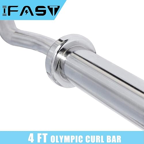 Miniatura 9 de SimpleL Barra de entrenamiento olímpica, barra de súper curvada, 4.9 pies, 7.2 pies, con manga de cobre, barra multifuncional para gimnasio en casa,