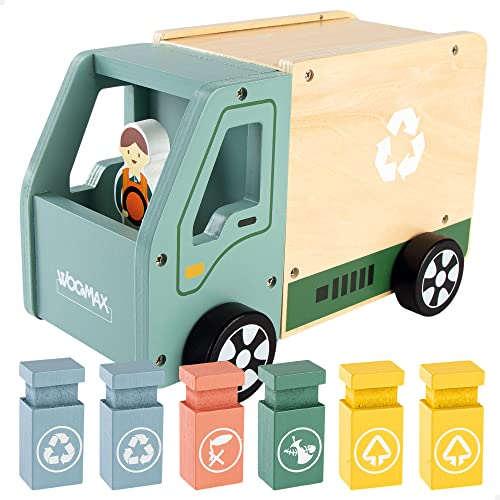 ColorBaby WOOMAX 49339 - Woomax-camión de la Basura de Madera +18m