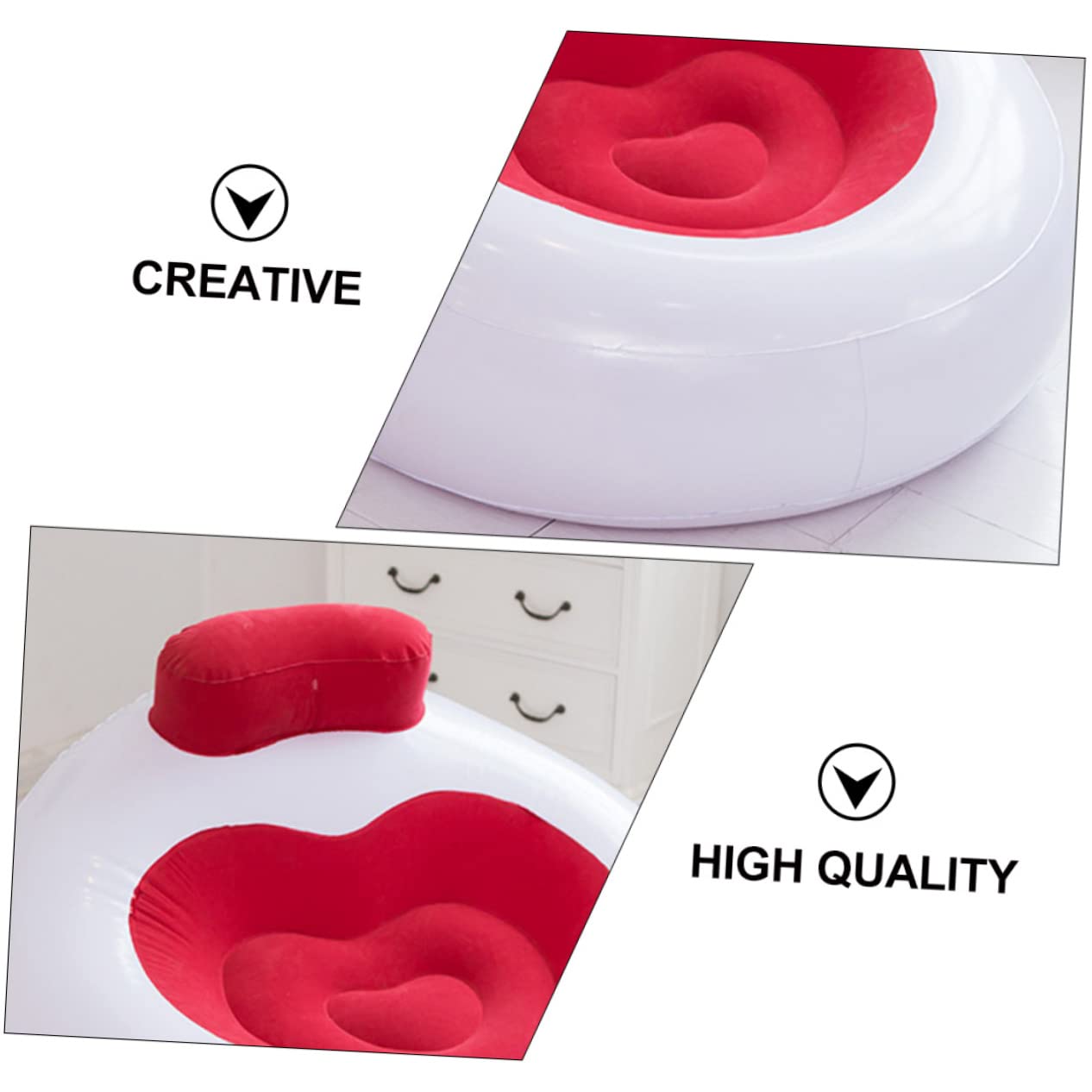 Toyvian 1 Szt Składana Dmuchana Sofa Powietrze Przenośne Dmuchana Poduszka Na Stołek Wysadzony Leżak Przenośna Sofa Dla Nadmuchiwany Fotel Rozkładany Leżak Plażowy Pcv Rumieniec Z Oparciem