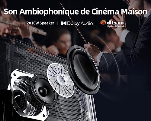 dangbei marspro 4k videoprojecteur,résolution véritable (3840 x 2160p) projecteur hdr 10, android 4g+128g, auto focus, trapèze automatique, bluetooth 5.0, haut parleurs 2 * 10w,wifi 2.4/5g