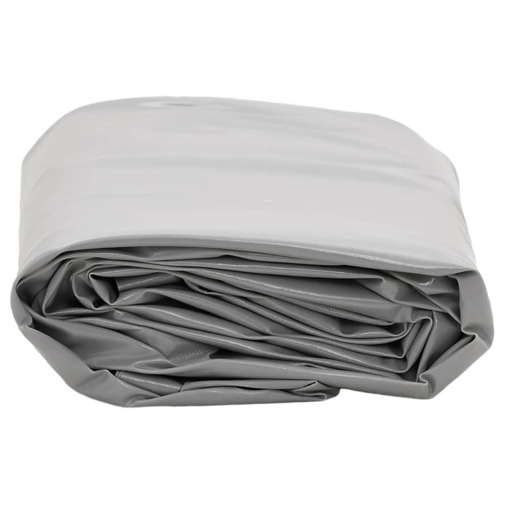 Abdeckplane Grau Canvas mit PVC-Beschichtung Ø 2,8 m 650 g/m² reißfest wasserdicht UV-beständig mit Metallösen vielseitige Schutzplane für Garten Camping Auto Boot Möbel Abdeckung