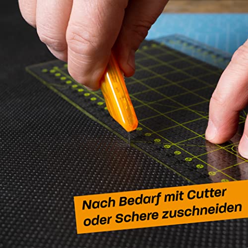 Hinrichs Antirutschmatte Auto 120 x 100 cm - Kofferraummatte - Anti Rutsch Matte Auto, Schmutzfangmatte & Schubladenmatte - Gummimatte Auto - rutschfeste Unterlage inklusive Parkscheibe