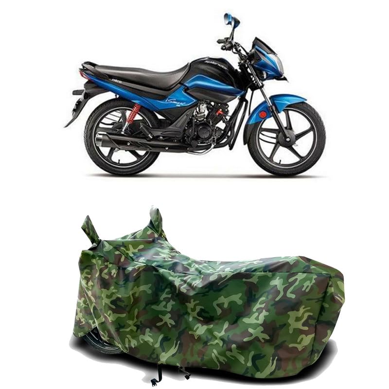 Image of DUFFEL-100% Heat Protection Two Wheeler Bike /Scooty Body Cover for Hero Splendor ismart 110 Water Resistance /UV-Rays /Birds Dropping /Scratchproof /Dust Proof /Waterproof[Green Jungle Print]