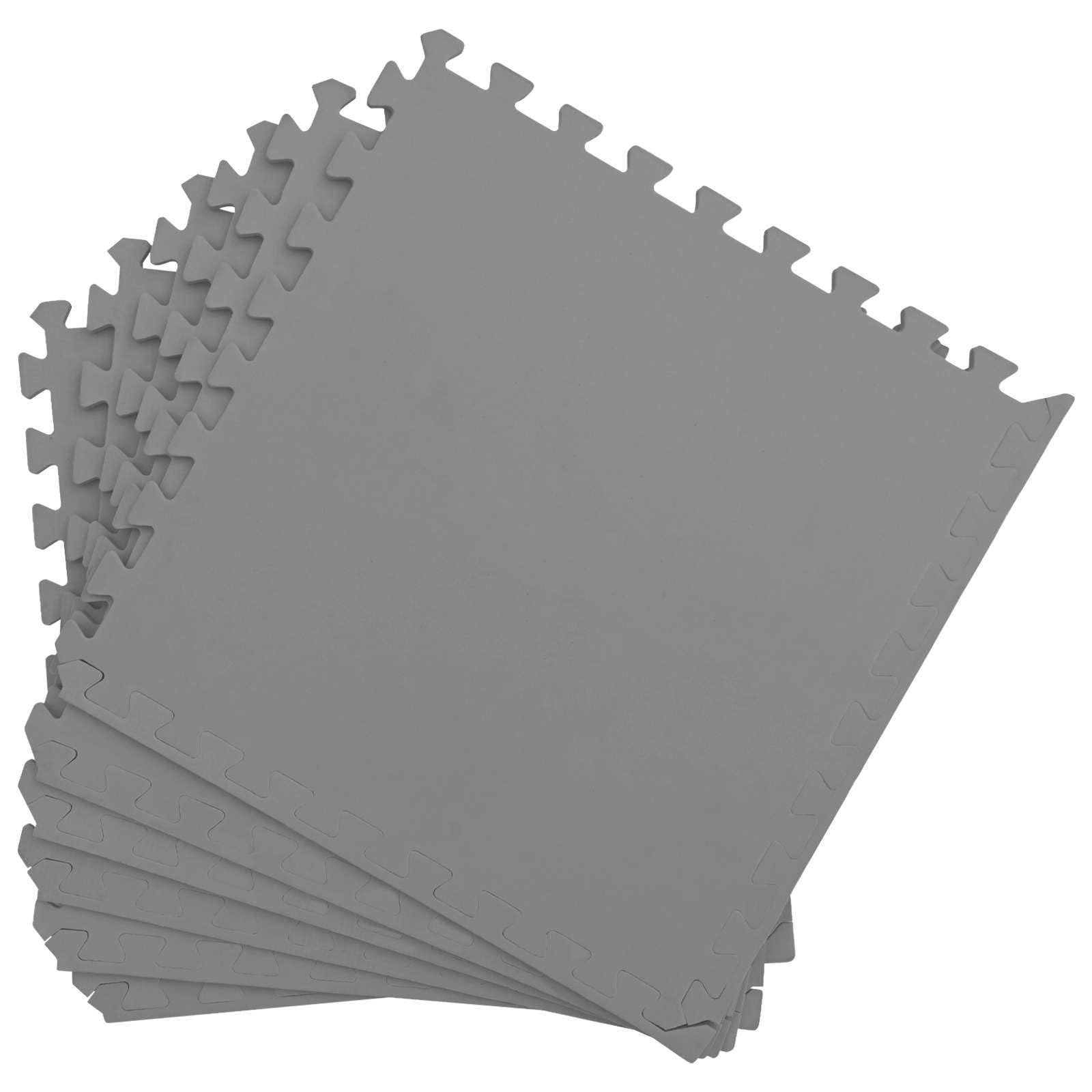 Fußmatten 50 Stück Grau 18 m² EVA-Schaum Erweiterbares Puzzle-Design für Home Gym, Fitnessraum, Yoga, Schutzmatte, rutschfest, vibrationsdämpfend, wasserfest, einfache Reinigung