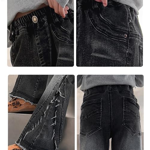 Flared Leggings for Girls Elastic High Waist Bell Bottom Denim Pants Kids Girls Y2k Jeans Wide Leg Fall Winter Jeans4