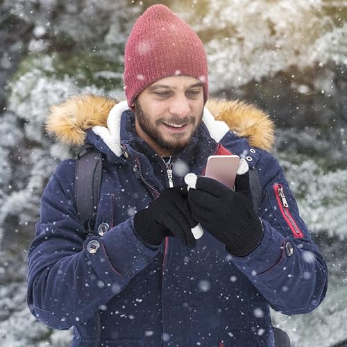 Image of Pistha 24 Pairs Winter Gloves Touch Magic Screen Gloves Stretchy Knit Cotton Gloves Bulk For Men Women Homeless Cold Weather