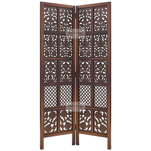 Image of Wooden Room Partition with Stands /Wall Divider for Living Room /Room Divider Wall Separator for Office (2 Panel-Mix)