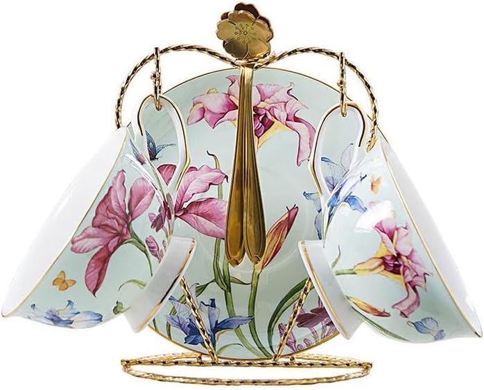 Light Luxury Afternoon Tea Ceramic Glass Pot Flower Set with Filter Living Room Fruit Teapot