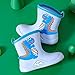 Egmy Children Cute Cartoon Fashion Waterproof And Non Slip Rain Boots Rain Boots Soft Bottom Fashion Rain Boots, 2.5-3 Years, Light Blue
