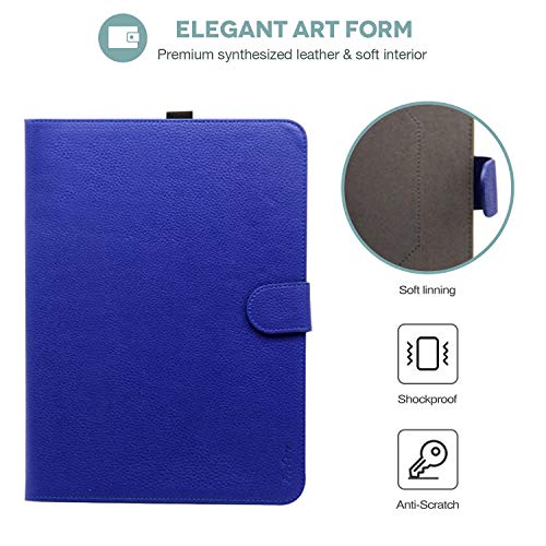 Procase Universal Folio Case For 9-10 Inch Tablet, Leather Stand Protective Case Cover For 9" 10.1" Touchscreen Tablet With Multi-Angle Stand (Navy Blue) #TOP6