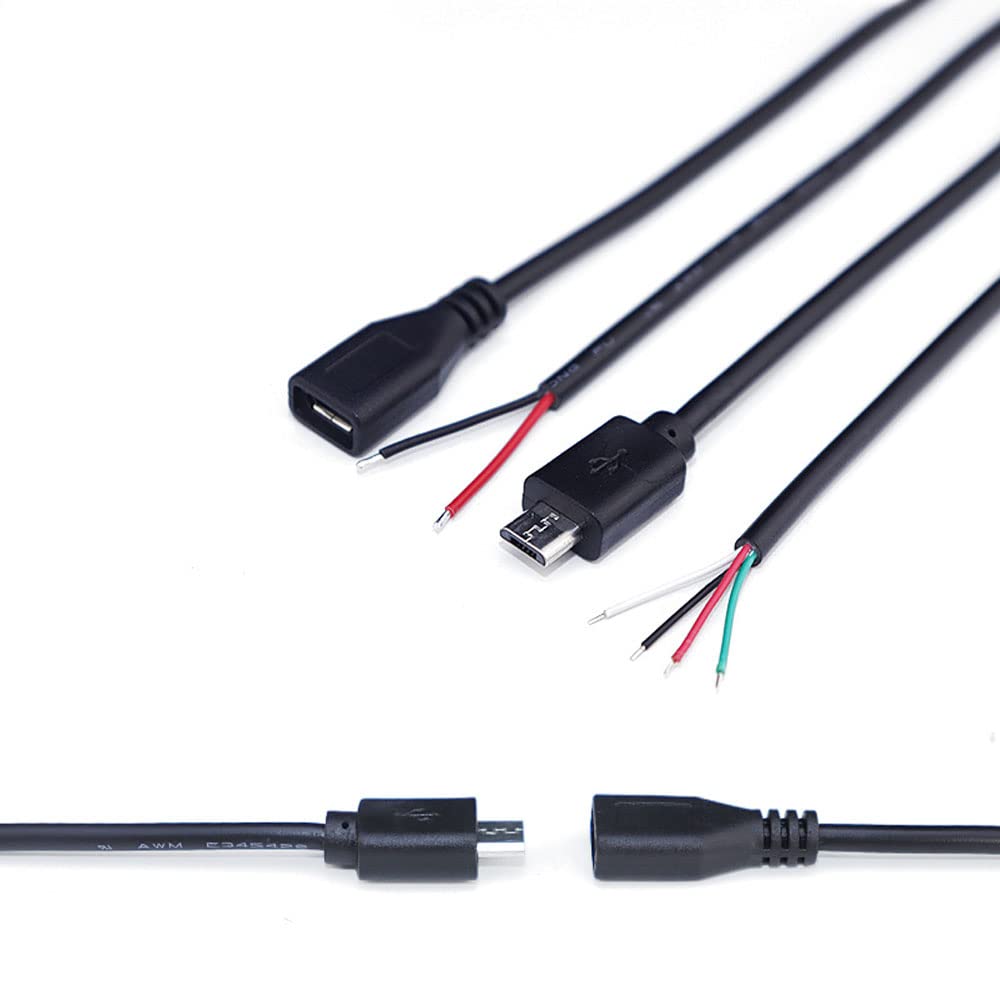 Amazon.co.jp: 2/4 Pin Micro USBオス/メス電源ケーブル純銅Micro USB