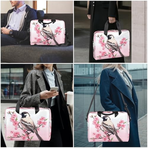 Maletín para laptop con diseño Floral Cherry Blossom rosa miniatura 7