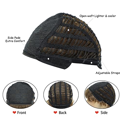 Mens Wigs Short Brown Wig Men Natural Fluffy Cosplay Costume Synthetic Mens Wig For Male Guy 6 Inch #TOP4