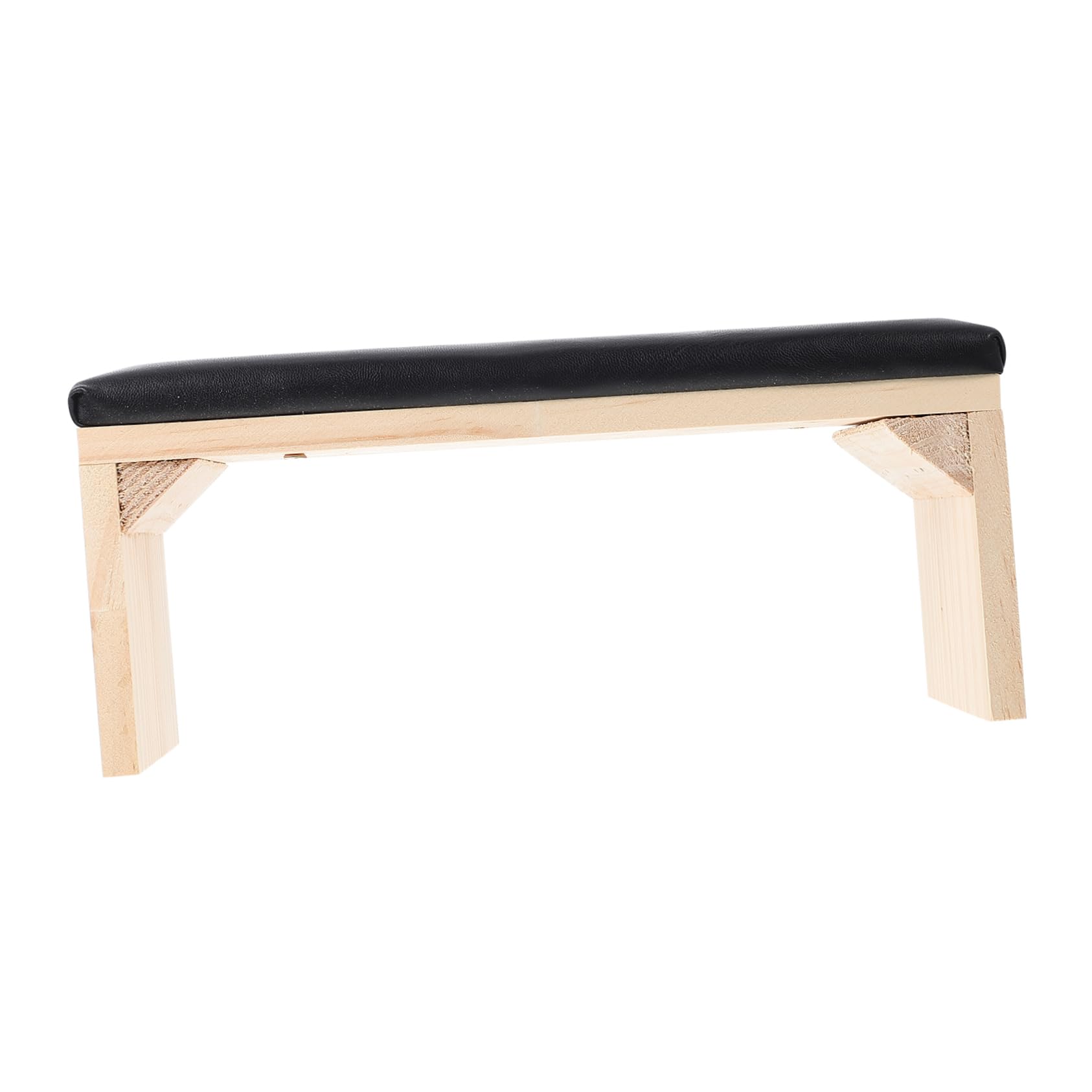 Cuscino Poggiamani per Manicure in Legno e Cuoio Nero