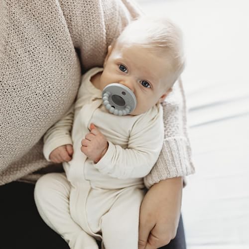 Ryan & Rose Cutie PAT All-in-One Pacifier and Teether Massaging Teething Ring and Hideaway Binky for Growing Babies (Prep (3 Pack), Flat) - Thumbnail 6