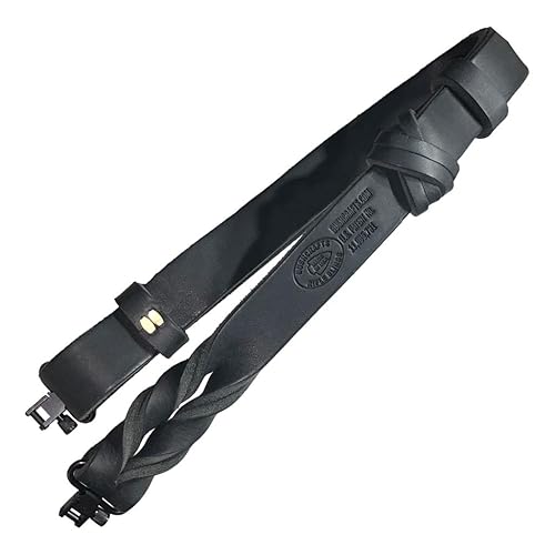 True Latigo Leather Rifle Sling - Adjustable - Handmade in the USA (Black)