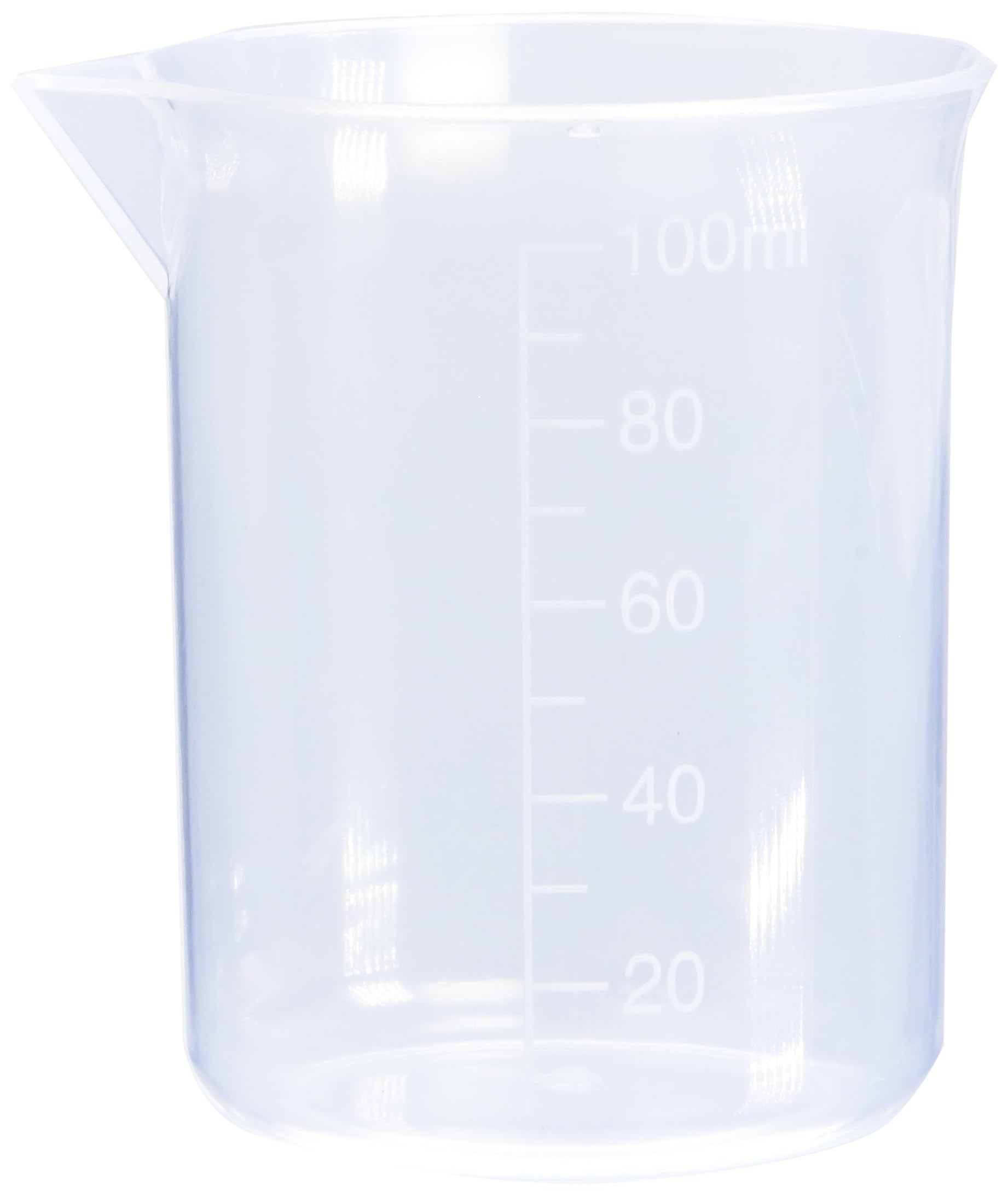 Rayher 34457000 Misurino Piccolo Volume 100 Ml, Diametro 5,2Cm, Altezza 72 Mm, Con Beccuccio, Senza Manico, in Plastica Trasparente, per Misurare, Miscelare Materiali per Lavori Creativi Come Vernici