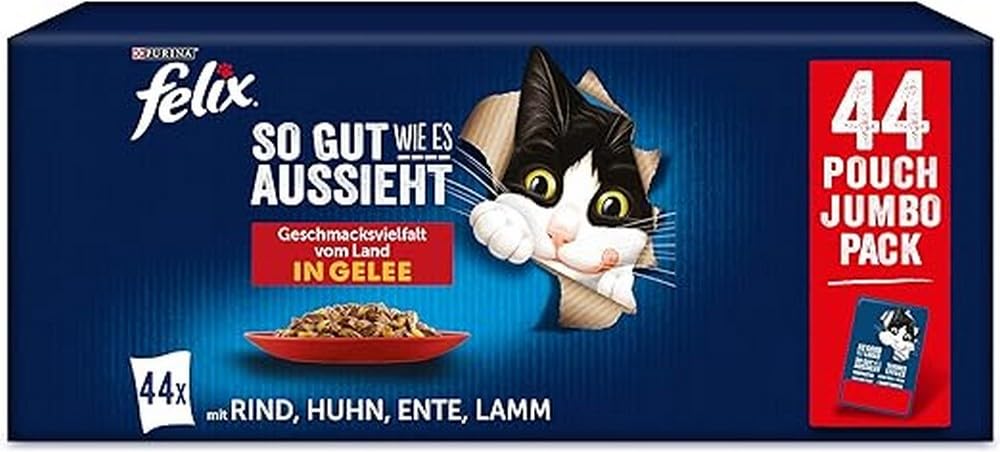 Felix Karma dla Kotów Miks 44x85g + FELIX FANTASTIC Mix smaków w galaretce 44x85g