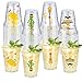 meekoo 100 Pack 12 oz Fiesta Cups Plastic Cups Mexican Cups Clear Disposable Cups Cinco De Mayo Party Decorations for Fiesta Taco Birthday Party Drinkware Supplies, 4 Styles