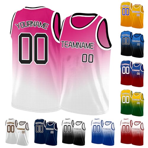 Image of Custom Basketball Jersey for Men - Personalized Name & Number, Embroidered or Printed, Athletic Shirt for Kids, Boys & Youth