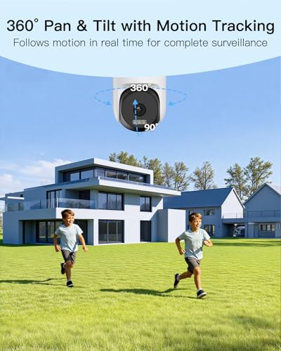 Image of VIMTAG Pan /Tilt Outdoor Security Camera, 2.5K 4MP WiFi Home CCTV Camera, 360 View & Motion Tracking, Color Night Vision, 2-Way Audio, AI Detection Alarm, IP66, Cloud & SD Card Storage, Works w /Alexa