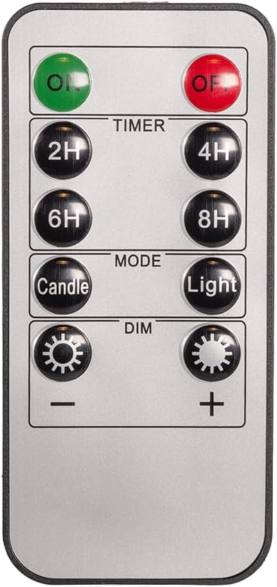 Battery-Operated 10-Button Remote Control for Flicker Flame Candle Light Set