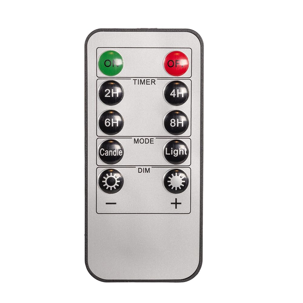 Battery-Operated 10-Button Remote Control for Flicker Flame Candle Light Set