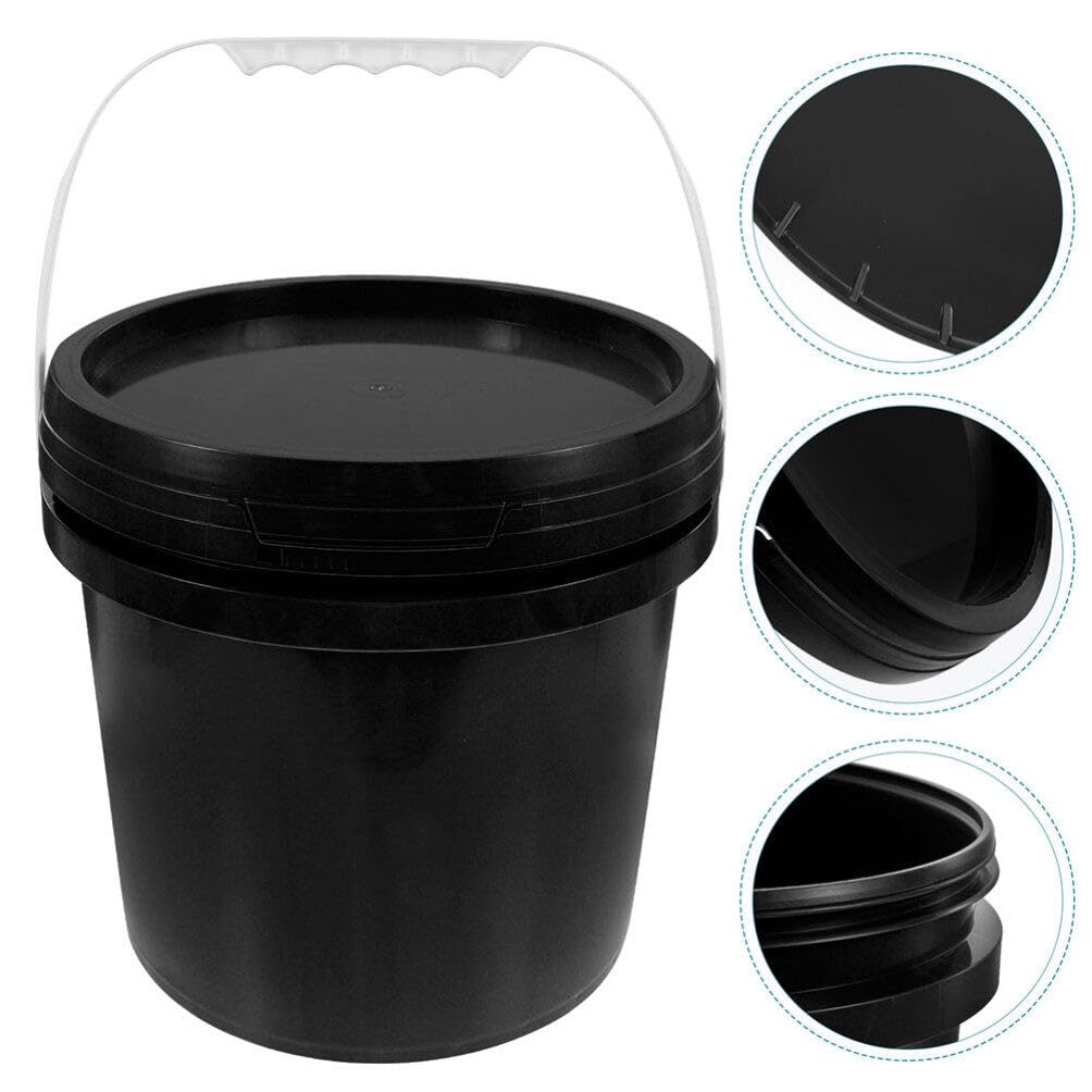 Uonlytech Cubo De Pintura De Plástico con Tapa Contenedor De Almacenamiento para Pinturas y Aceites Uso Profesional y Ligero y Fácil De Limpiar